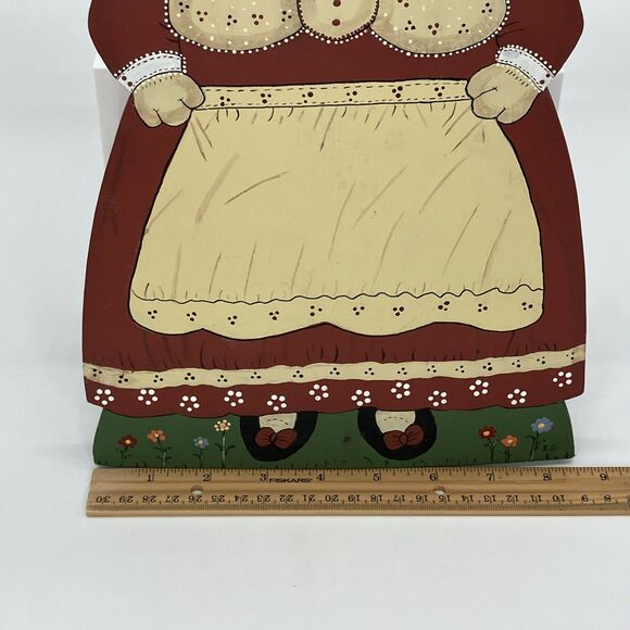 Vtg 80s Hand Painted Wooden Rabbit Bunny Figure Kitschy Folk Art Cottage Prim - Picture 11 of 11